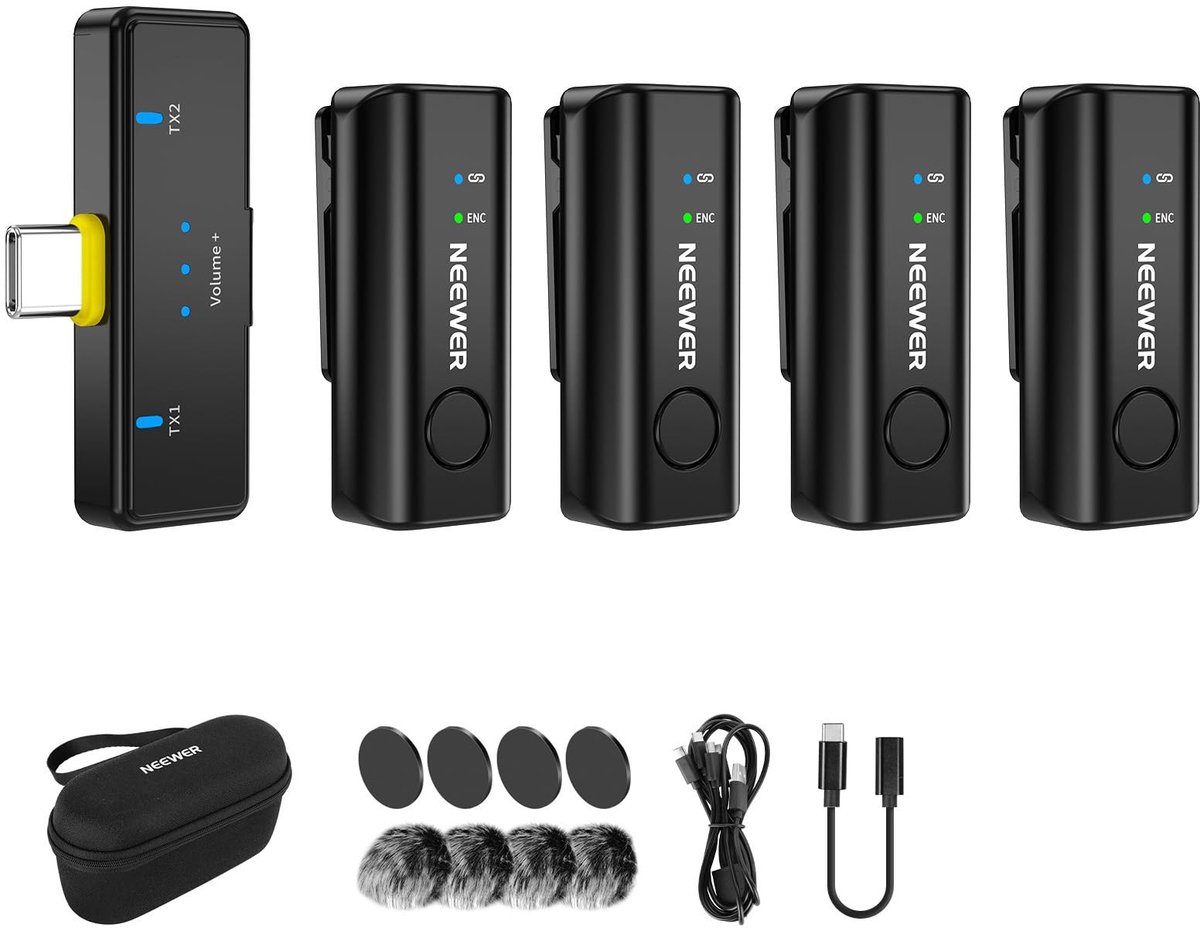 Elzusha - Draadloze Microfoonset voor Smartphone en Laptop