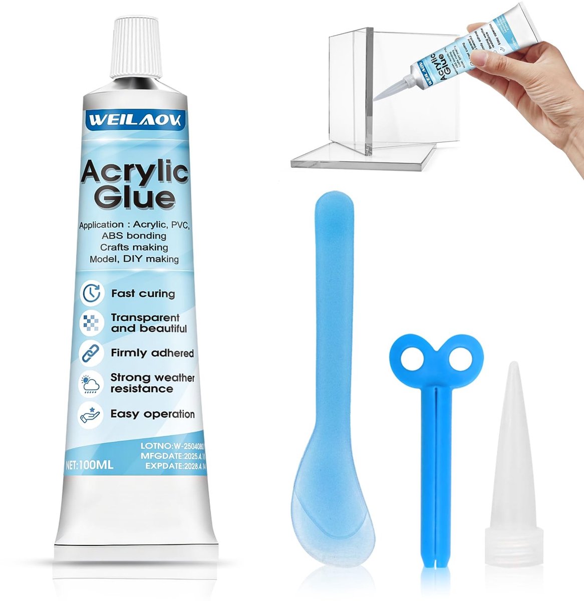 Elzusha - Hechtingsmiddel voor Plastic en Glas, 100 ml