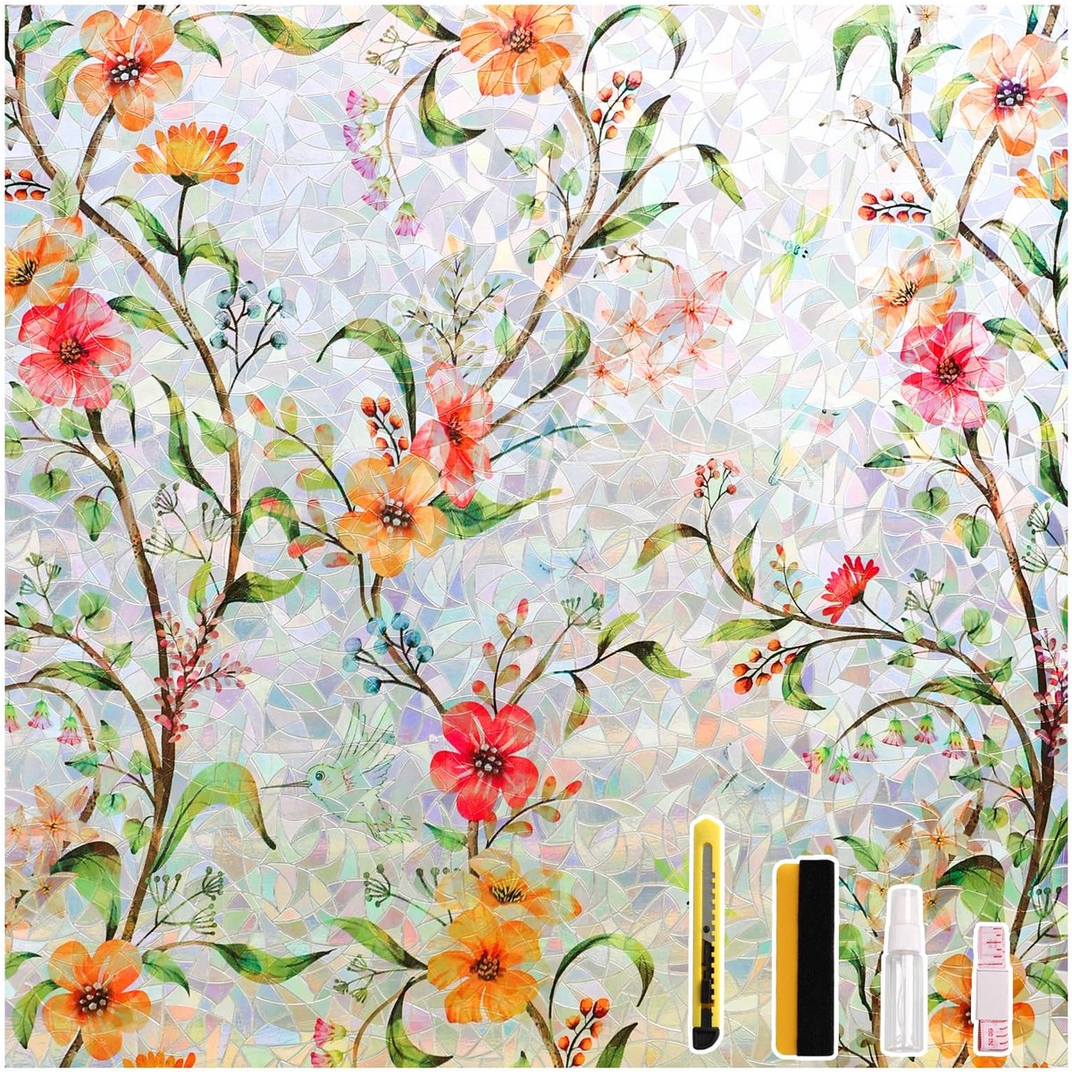 Elzusha - Zelfklevende Raamfolie met Kleurrijk Effect 60 x 400 cm