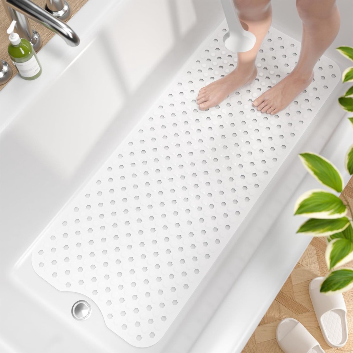 Elzusha - Antislip Badmat 101x40cm Diamond White