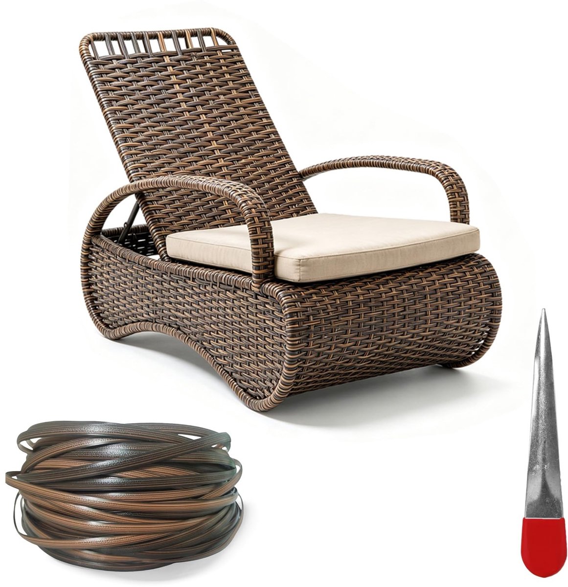 Elzusha - Poly Rattan Reparatiemateriaal voor Tuinmeubelen