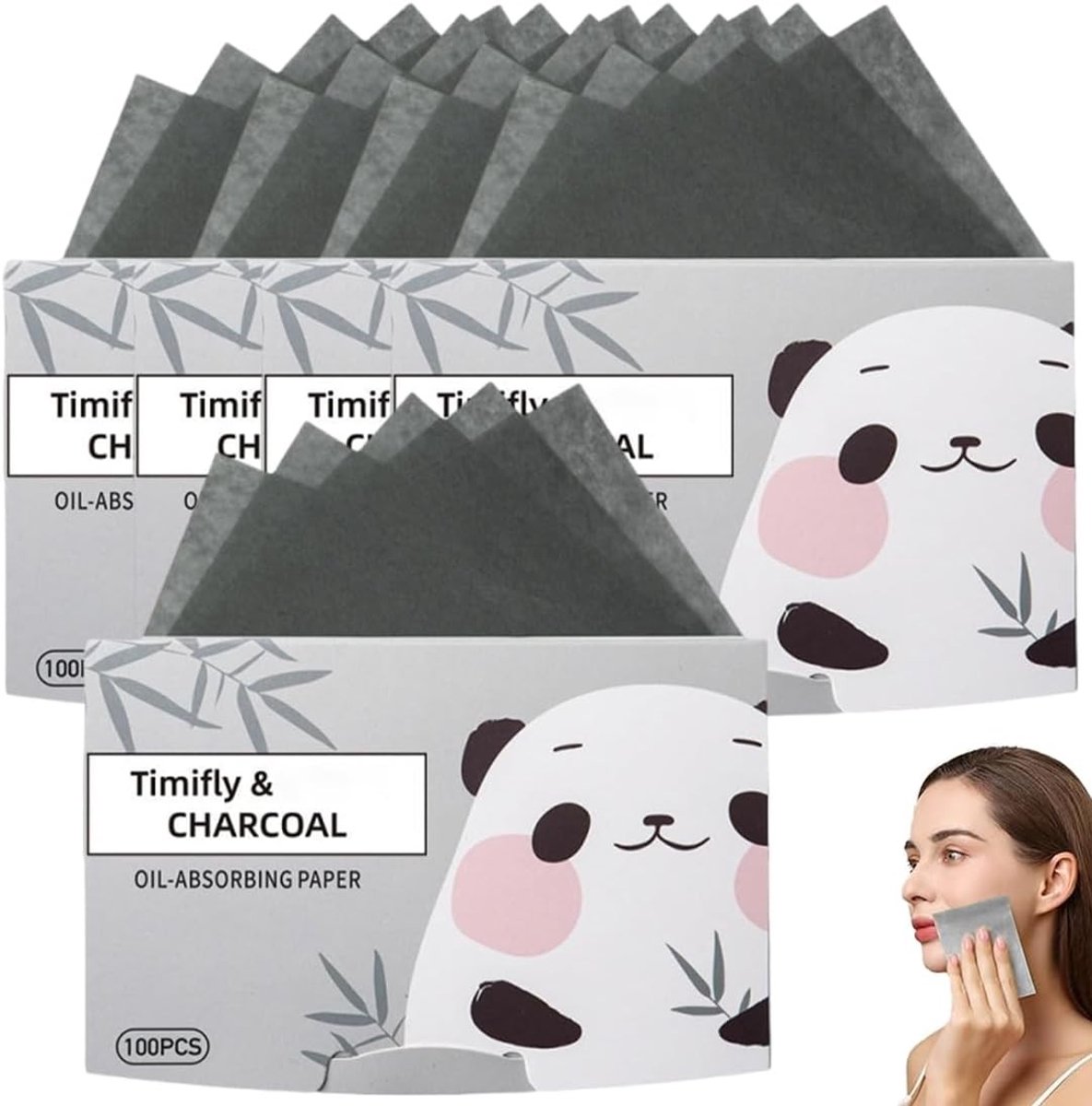 500 Sheets Oil Absorption Paper - Draagbare Doekjes, Matte Gezichtsdoekjes en Vetabsorberende Doekjes van Bamboe Houtskool voor Mannen en Vrouwen