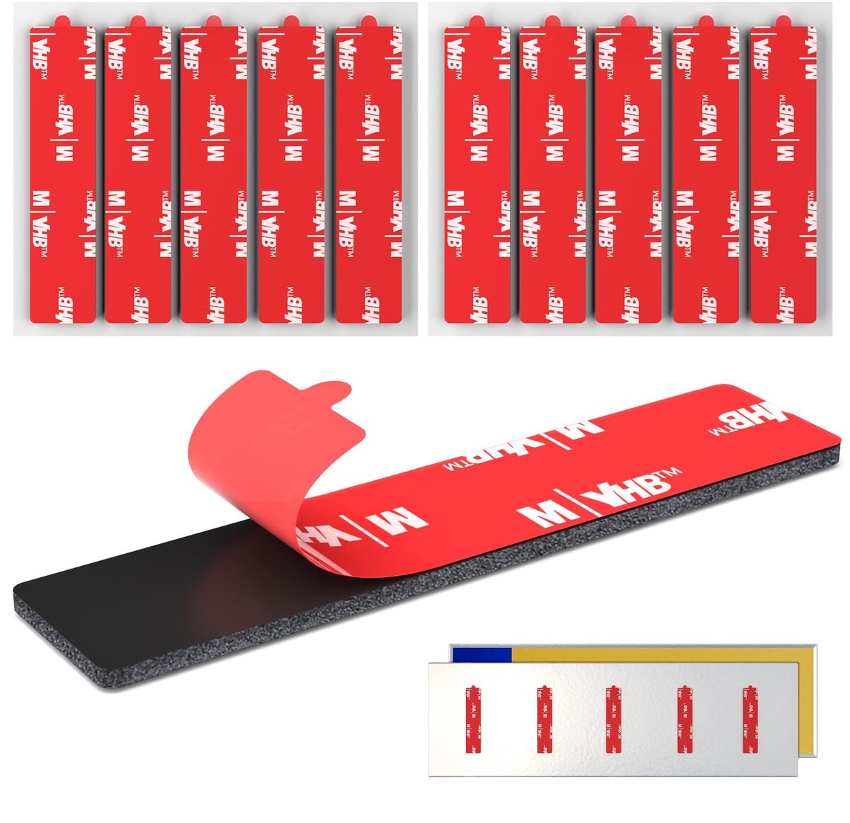 Nummerplaat Plak Pads, 10 x Nummerplaat Plakschuim Pads met 5962 Lijm, Dubbelzijdige Plakband, Montagetape Extra - ShopVlot