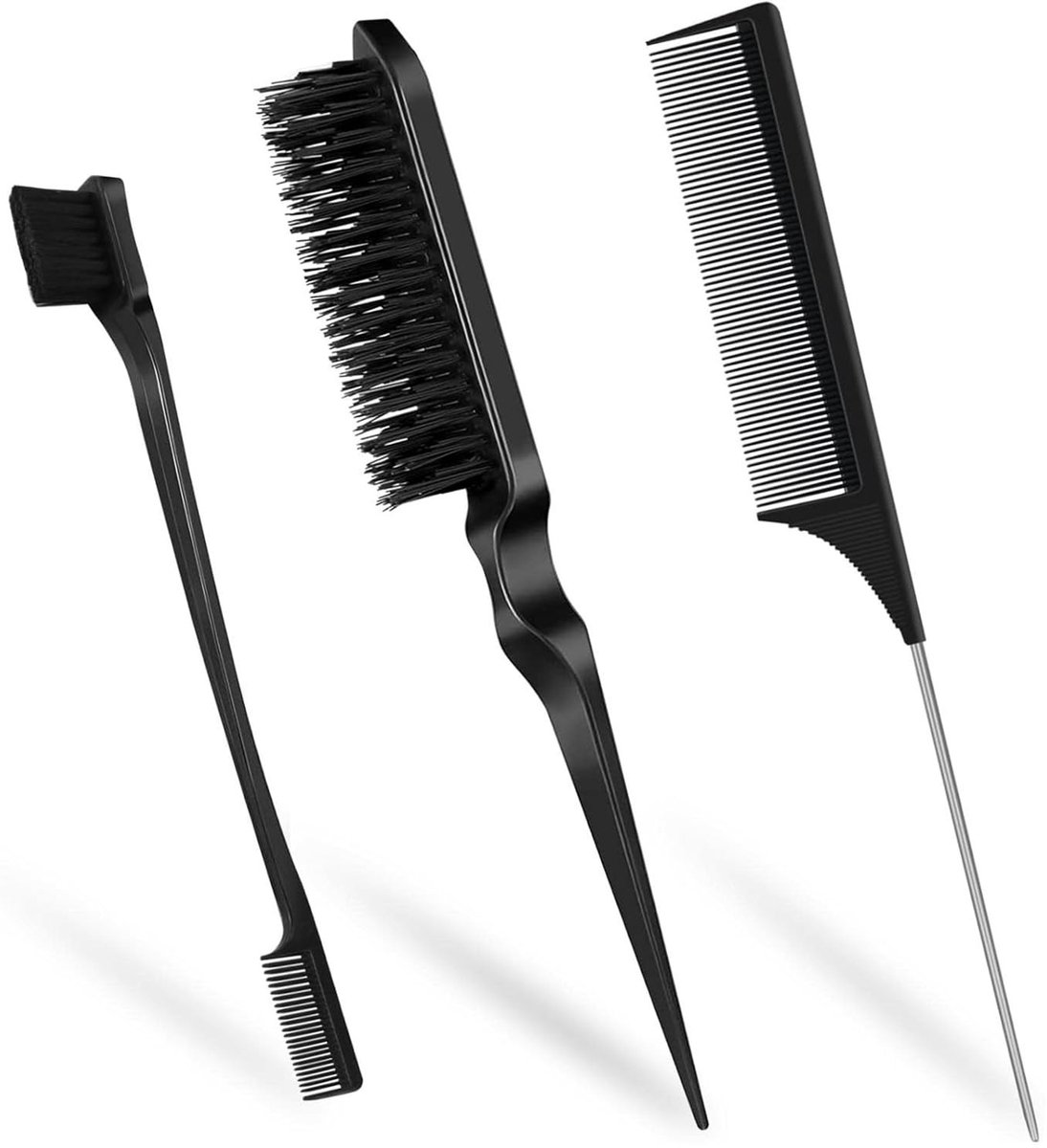 Elzusha - 3-delige Set voor Sleek Haarstijl met Borstel en Kam