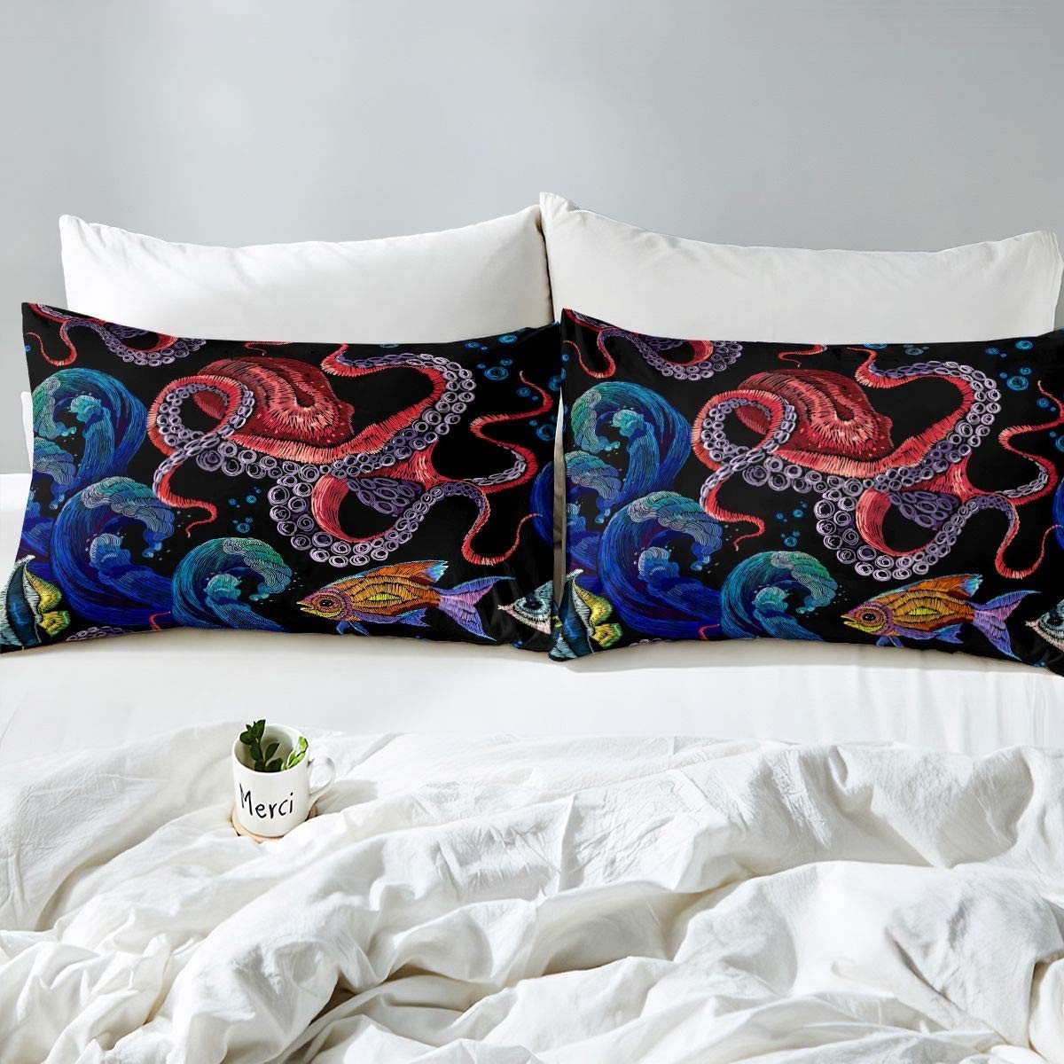 Elzusha - Duvet Cover Set met Octopus Motief voor Kinderen
