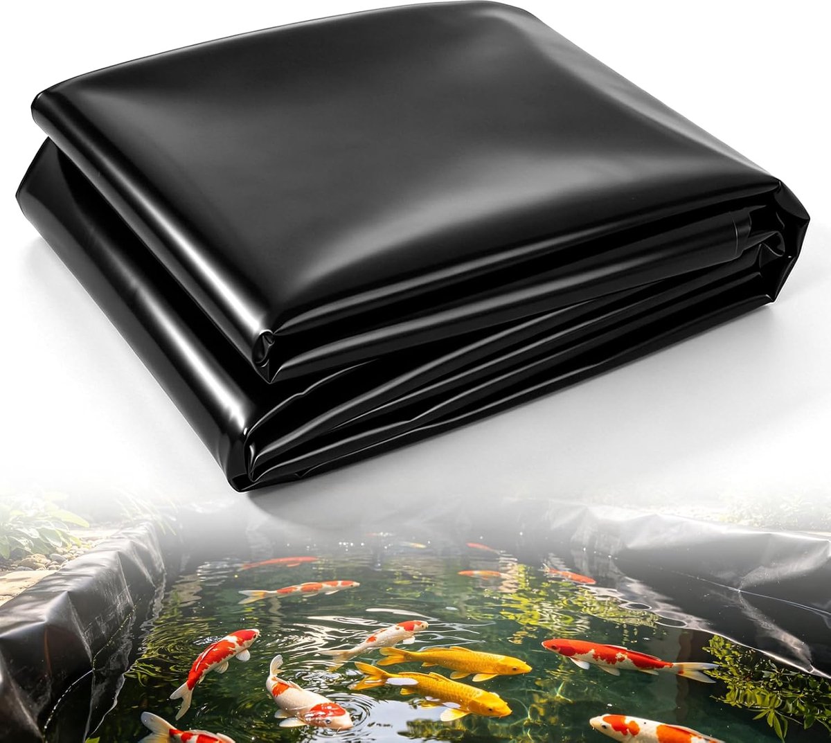 Vijverfolie 3 x 2 m - HDPE zwart - 0,2 mm dik - flexibel vijvermembraan voor visvijver - ShopVlot