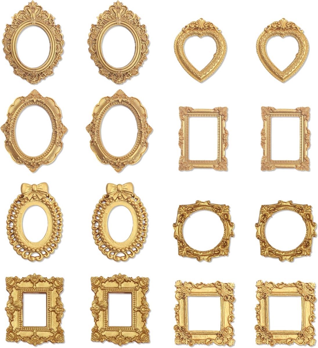 Mini fotolijsten set - vintage stijl - antieke hars - perfect voor wanddecoratie - ShopVlot
