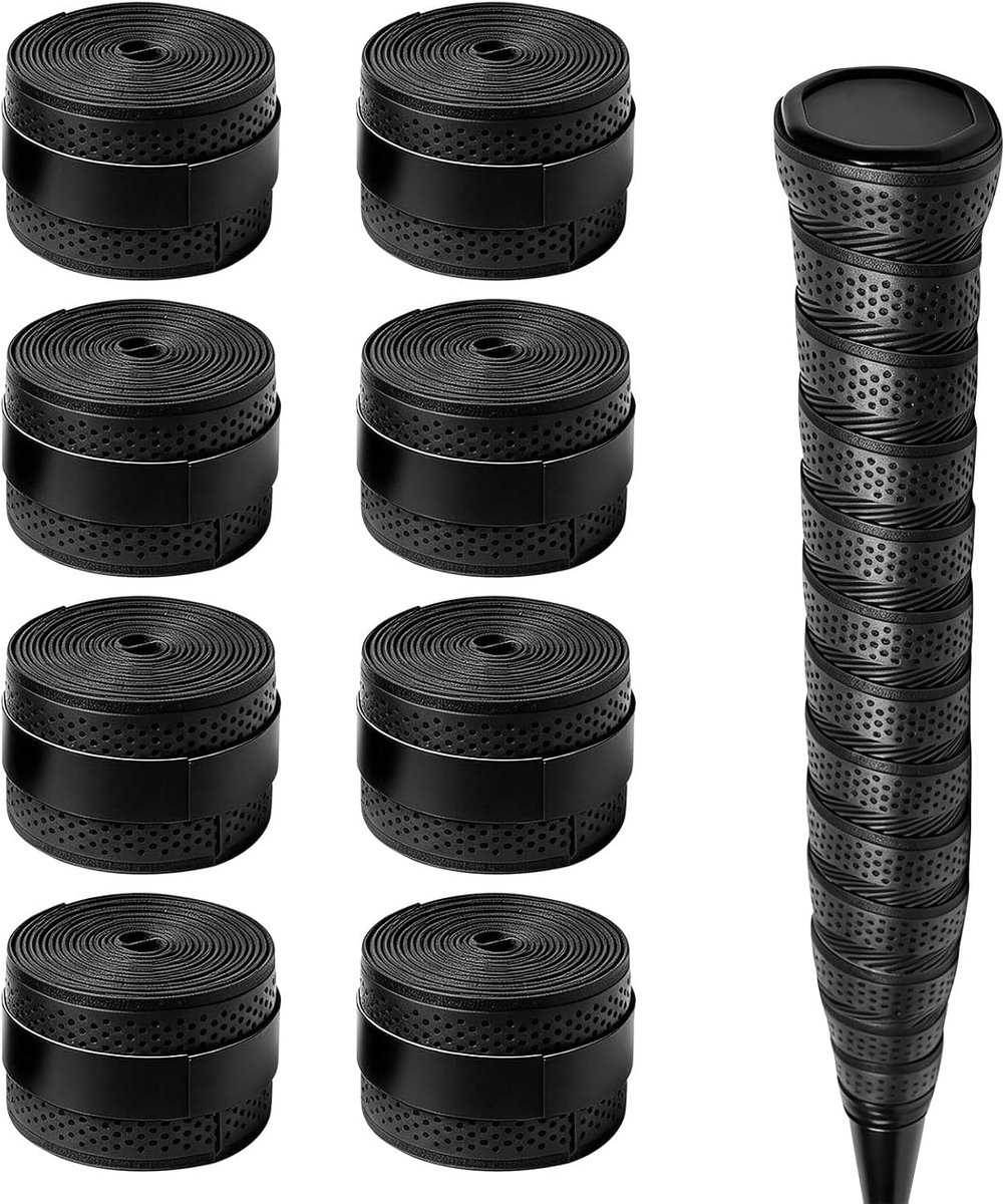 Tennisracket overgrip 8 stuks - antislip gripband PU - zweetabsorberend - optimaal comfort voor sport - ShopVlot