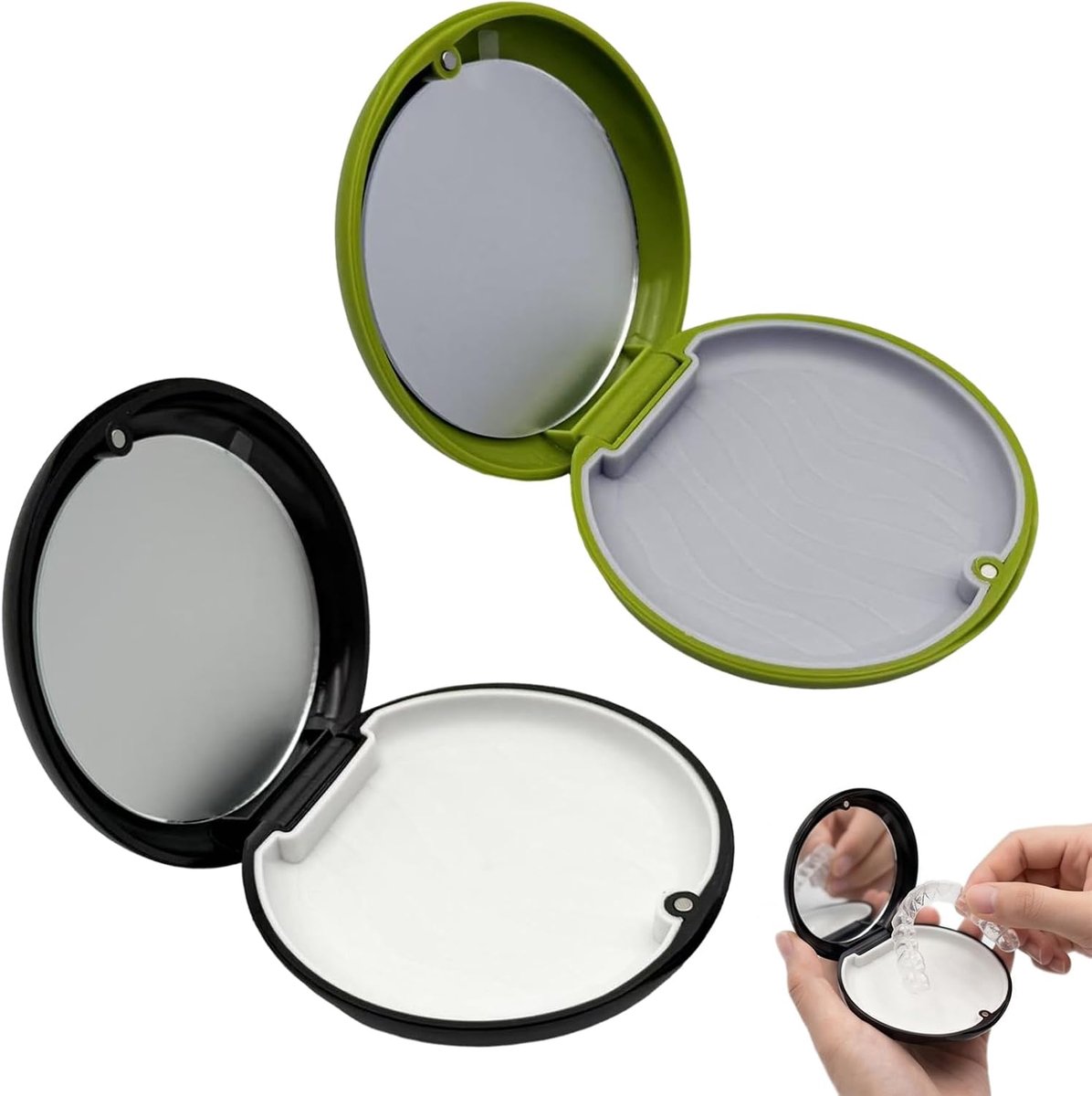Set van 2 tandheelkundige dozen met spiegel - magnetische opbergdoos - steriliseerbaar tot 134 °C - ShopVlot