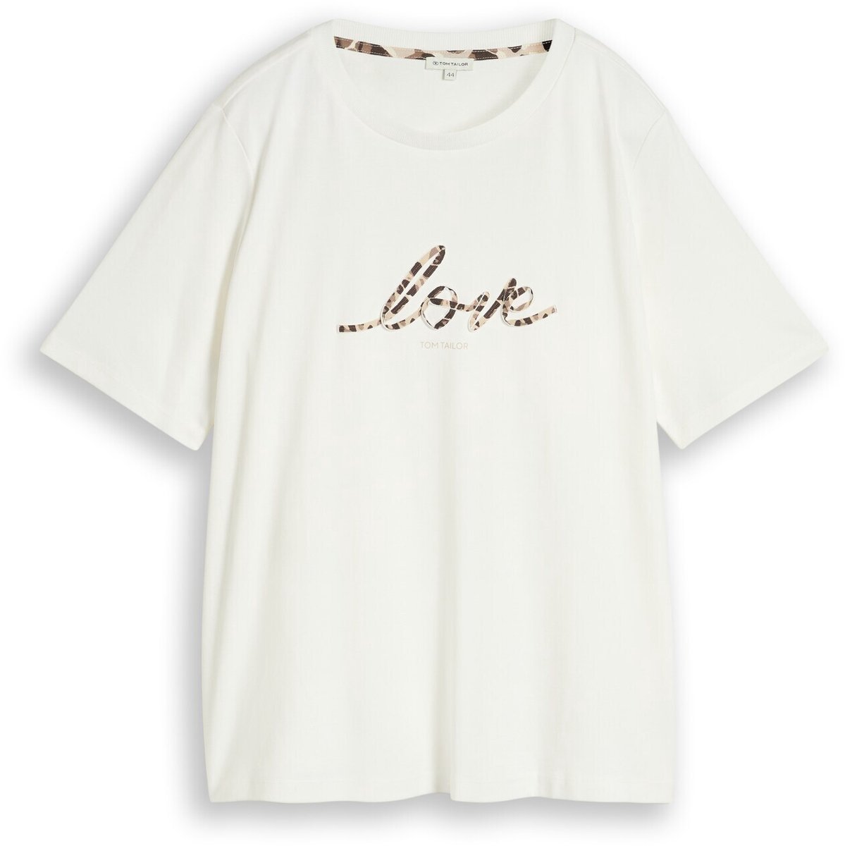 Tom Tailor - Plus Size - katoenen T-shirt - Maat 48 - Whisper White