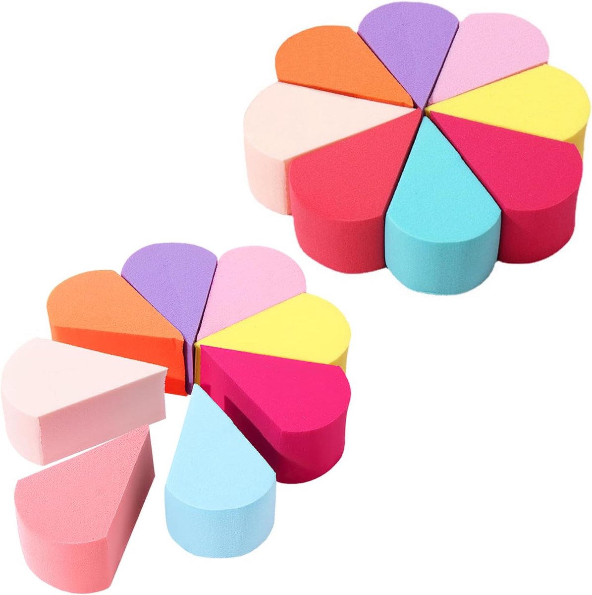 Make-up sponsjes 16-delig - Petalvorm - Herbruikbaar - Geschikt voor foundation en concealer - ShopVlot
