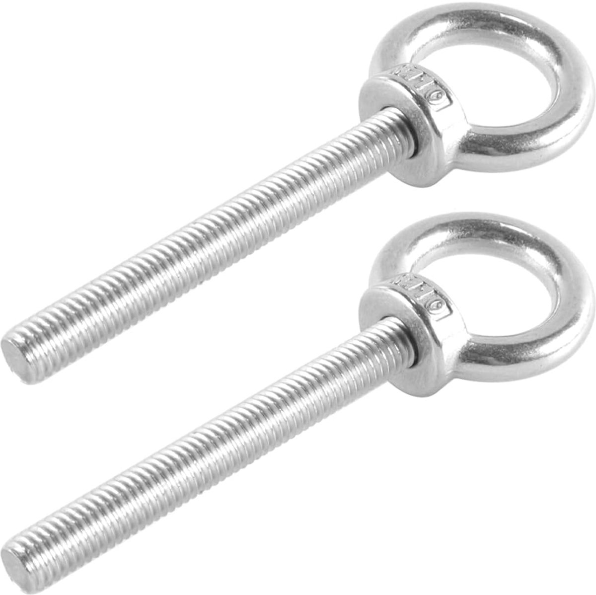 Oogbouten M10 x 80 mm - 304 roestvrij staal - zwaar belastbaar - ideaal voor hangmatten - ShopVlot