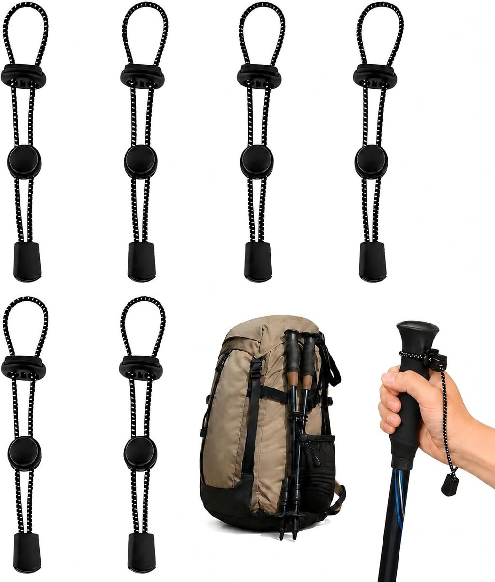 KZQ 6 Stuks Elastische Wandelstokhouder Voor Trekkingstokken En Rugzak – Buiten Accessoire Voor Kamperen En Wandelen