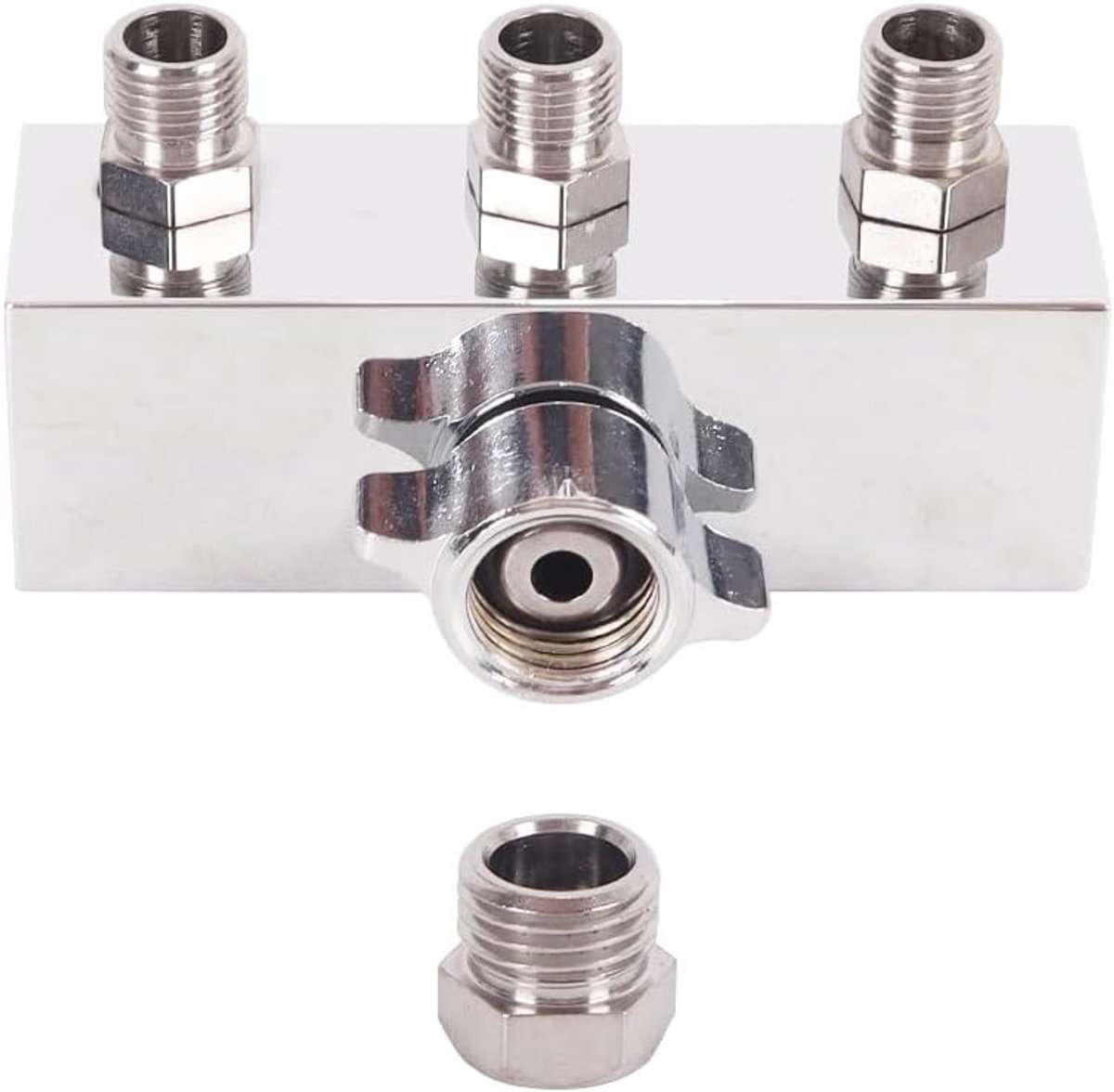 3-way luchtverdeler airbrush - 1/8 inch BSP - individuele drukregeling - voor nauwkeurige luchtverdeling - ShopVlot