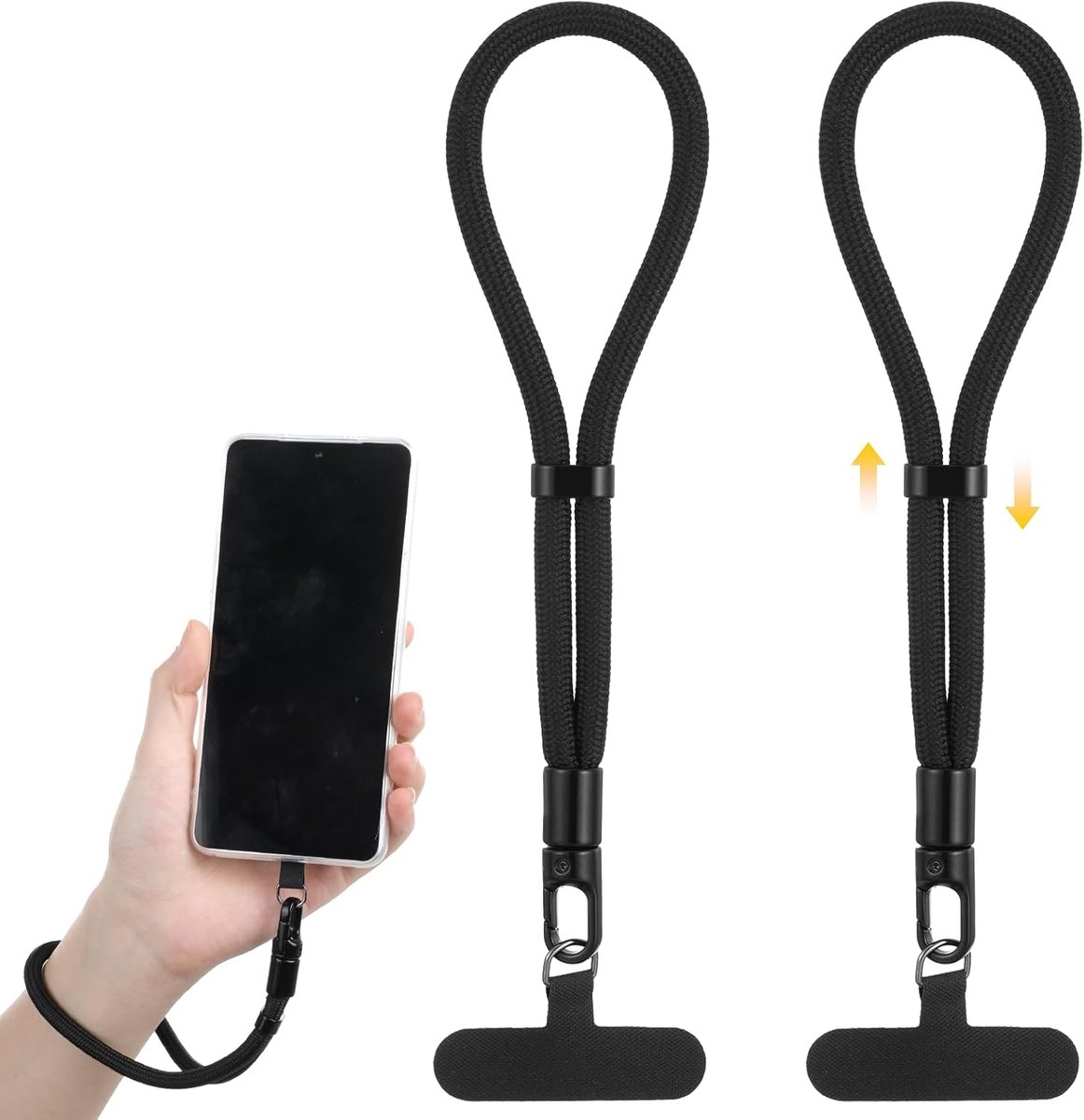 Mobiele telefoonbandje pack van 2 - verstelbaar polyester - anti-verlies - ideaal voor sleutels en camera's - ShopVlot