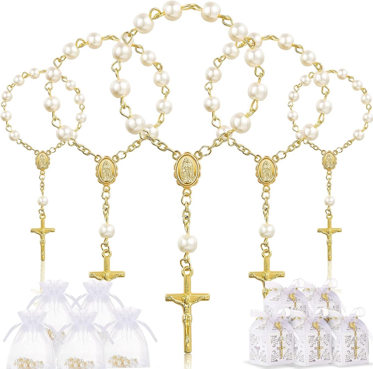 Baptismal geschenken set - 50 stuks - Acryl rozenkransen - Prachtige herinneringen voor doopfeesten - ShopVlot