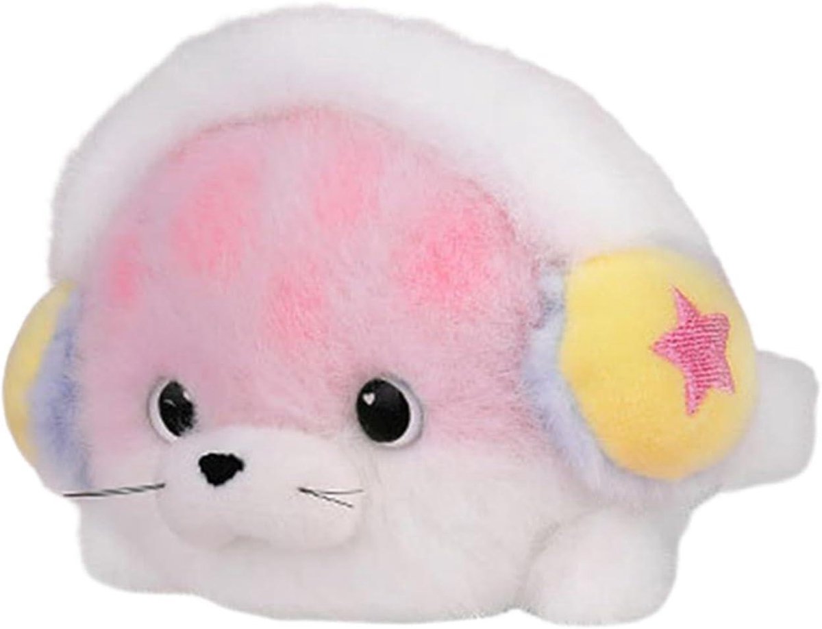 Hoofdtelefoonhoes Pluche - Oortelefoon Tasje - Opbergen Accessoires - Zeeworm Vorm - 16 x 12 x 9 cm - Roze