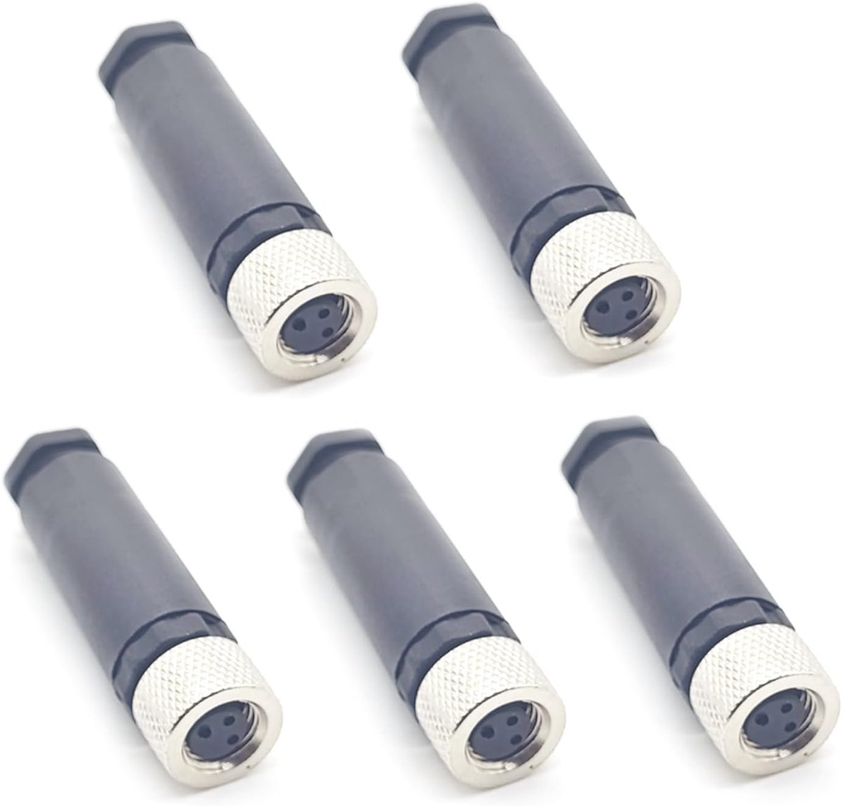 5 stuks M8 3-polige vrouwelijke connector, IP67 waterdicht met rechte codering 3 pinnen op plaats schroef sensor 8 mm M8 3 core ronde connectoren accessoires voor industriële automatisering 60 V 4 A
