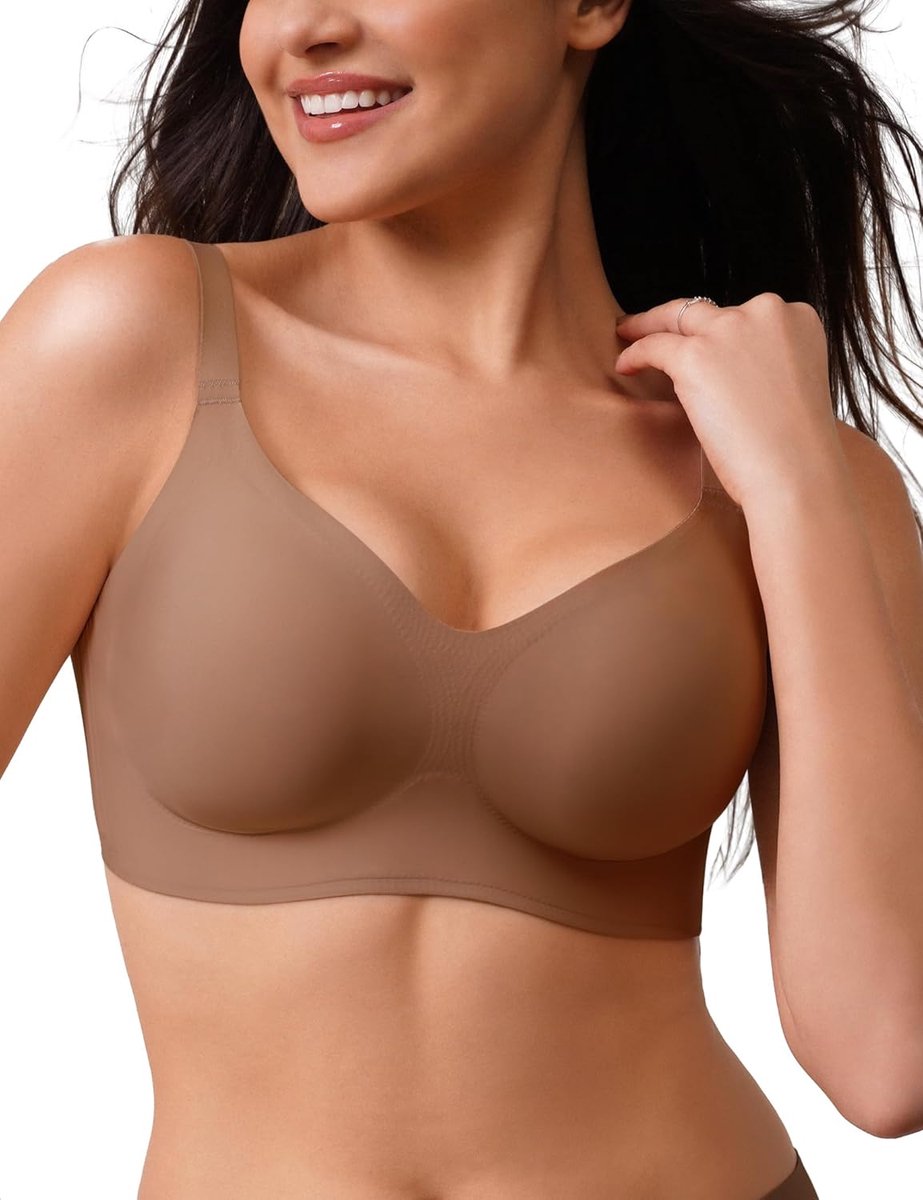 Dames V-Hals Bralette Naadloos Gevoerde Cups, 1 Stuk