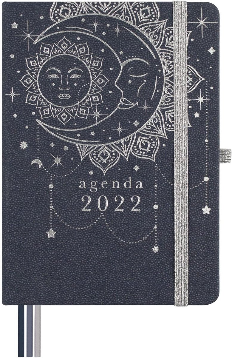 Flexi Lisa - Kalender 2022, weekoverzicht, van oktober 2021 tot december 2022, 15 maanden, middelgroot, M4, 118 x 168 mm, meerkleurig (Moon)