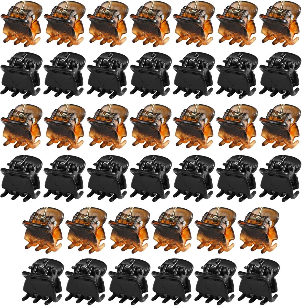 40 stuks mini-haarspelden voor dames en meisjes, 1,5 cm, kleine haarspelden voor dames, haarspeld, antislip haarclips voor dun haar, zwart en schildpad, haarspeld, klein voor dagelijkse