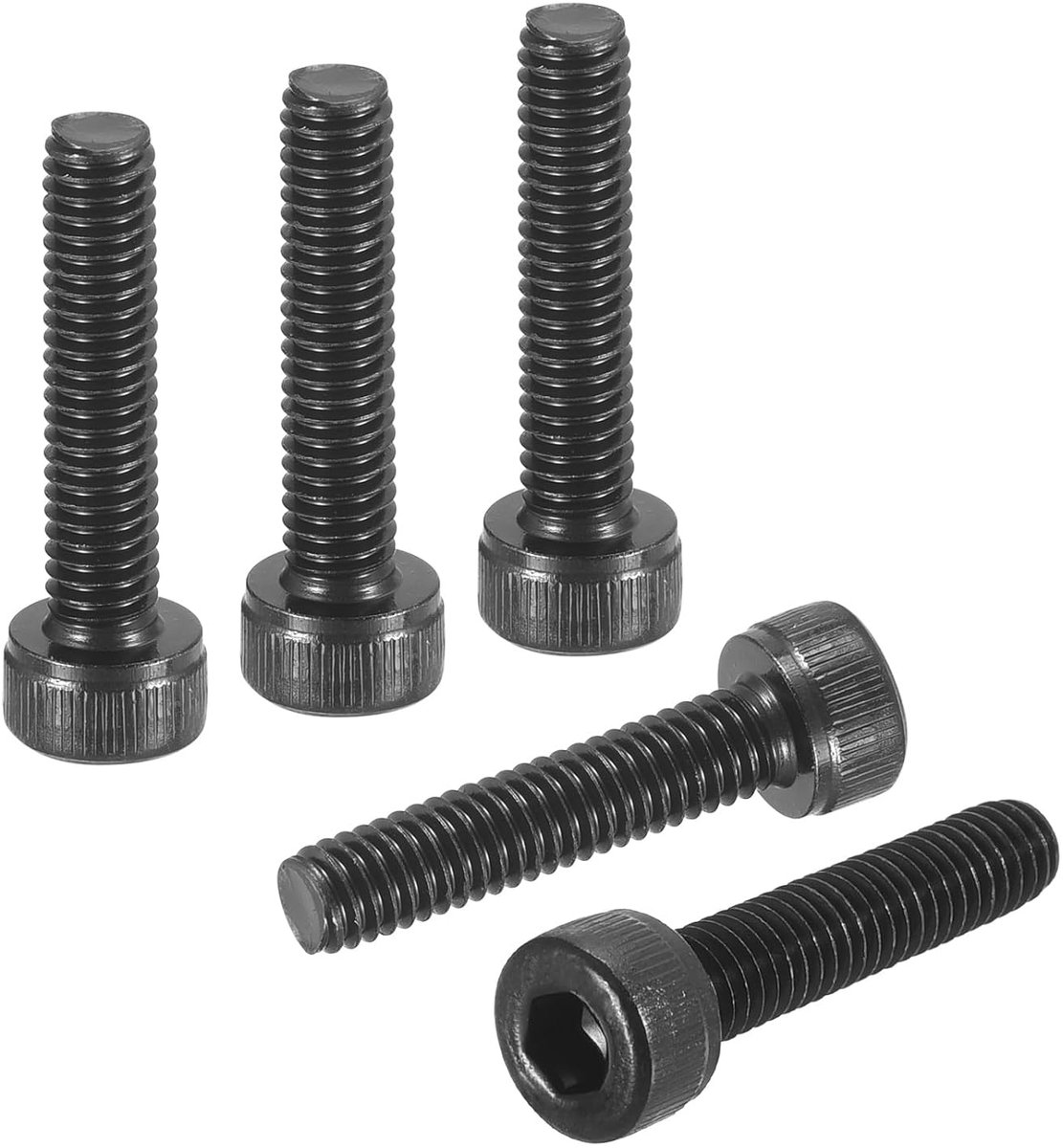 M4, 0,7 x 18 zeskantschroeven, 50 stuks, goed voor racefiets, mountainbike, auto, metrische zeskantschroeven van koolstofstaal, zwart