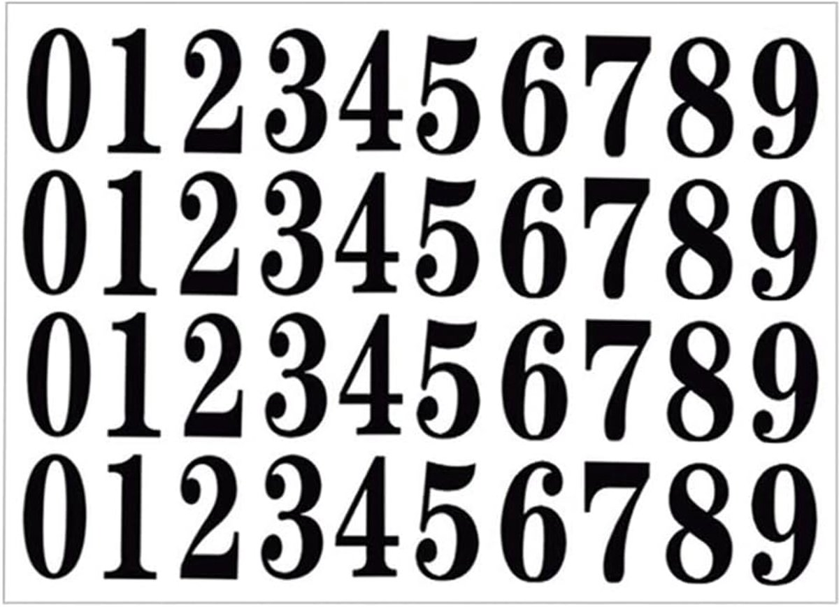 10 vellen 400 stuks nummerstickers brievenbusnummer vinylnummer voor woon- en brievenbus borden zelfklevend (2 inch zwart)