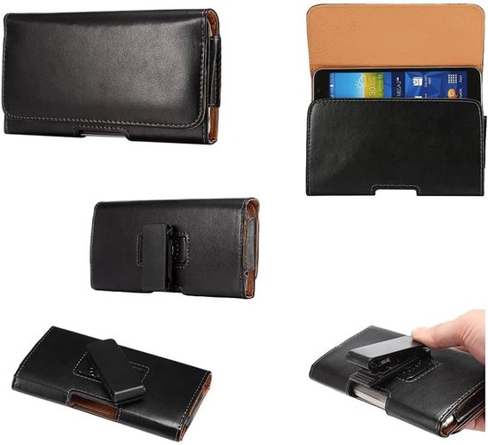 Holster Leather Case Belt Clip Rotary 360º Magnetic Closure voor Oneplus Nord N200 5G (2021) - Black — afbeelding 3