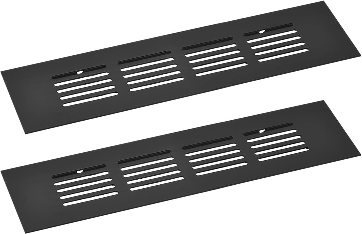 2 stuks rechthoekige ventilatie grille aluminium legering mesh ventilatie afdekking lamellen ventilatie deksel voor kast garderobe schoenenkast kledingkast kledingkast 200 x 50 mm / 7,87