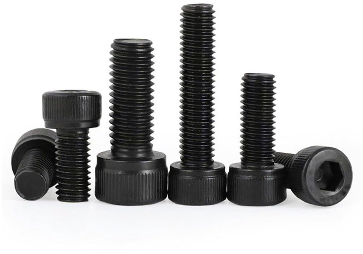 20 stuks M3 X 8mm Cilinderkop Zeskantbouten - Zwarte Inbusbouten Bouten 304 Roestvrij Staal Volledig Gemente