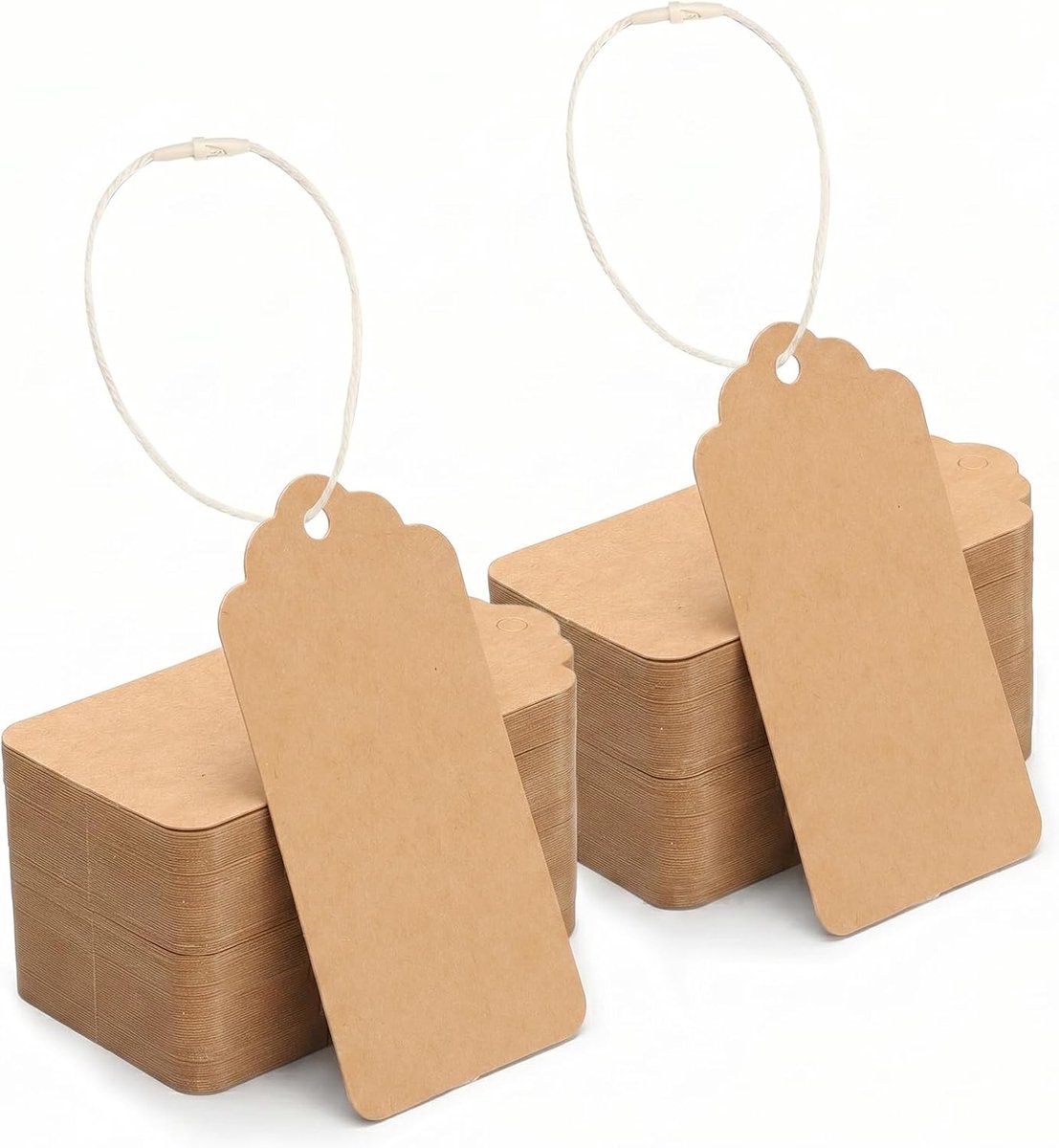 Cadeaulabels Bruin, 400 stuks 10x5cm Kraftpapier Labels 350GSM | Kraftpapier Gift Labels, Cadeaulabels, Blanco Cadeaulabels Om te Beschrijven