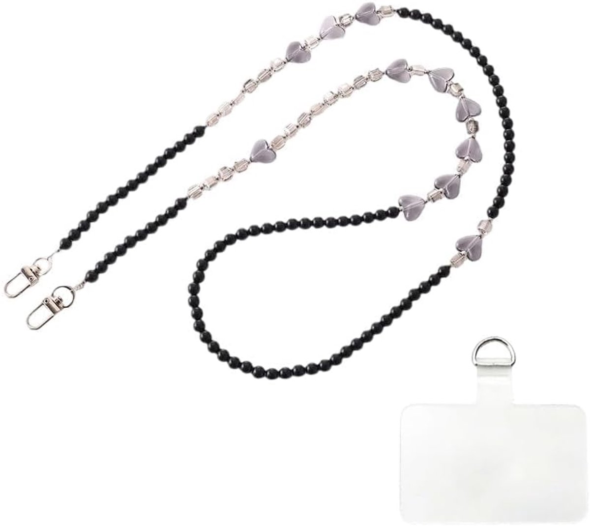 Kruisriem voor mobiele telefoon, hartvormige hanger, koord met patches, telefoonhanger, voor vrouwen en meisjes, voor dagelijks gebruik