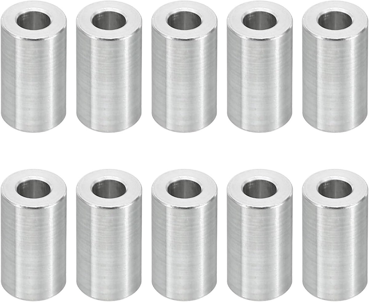 M5 Aluminium Spacers, 10 Stks Metalen Spacer Aluminium 5.2mm ID x 10mm OD x 16mm L Aluminium Spacer Schroef Standoff Ronde voor 1/5 "of M5 Schroefbouten