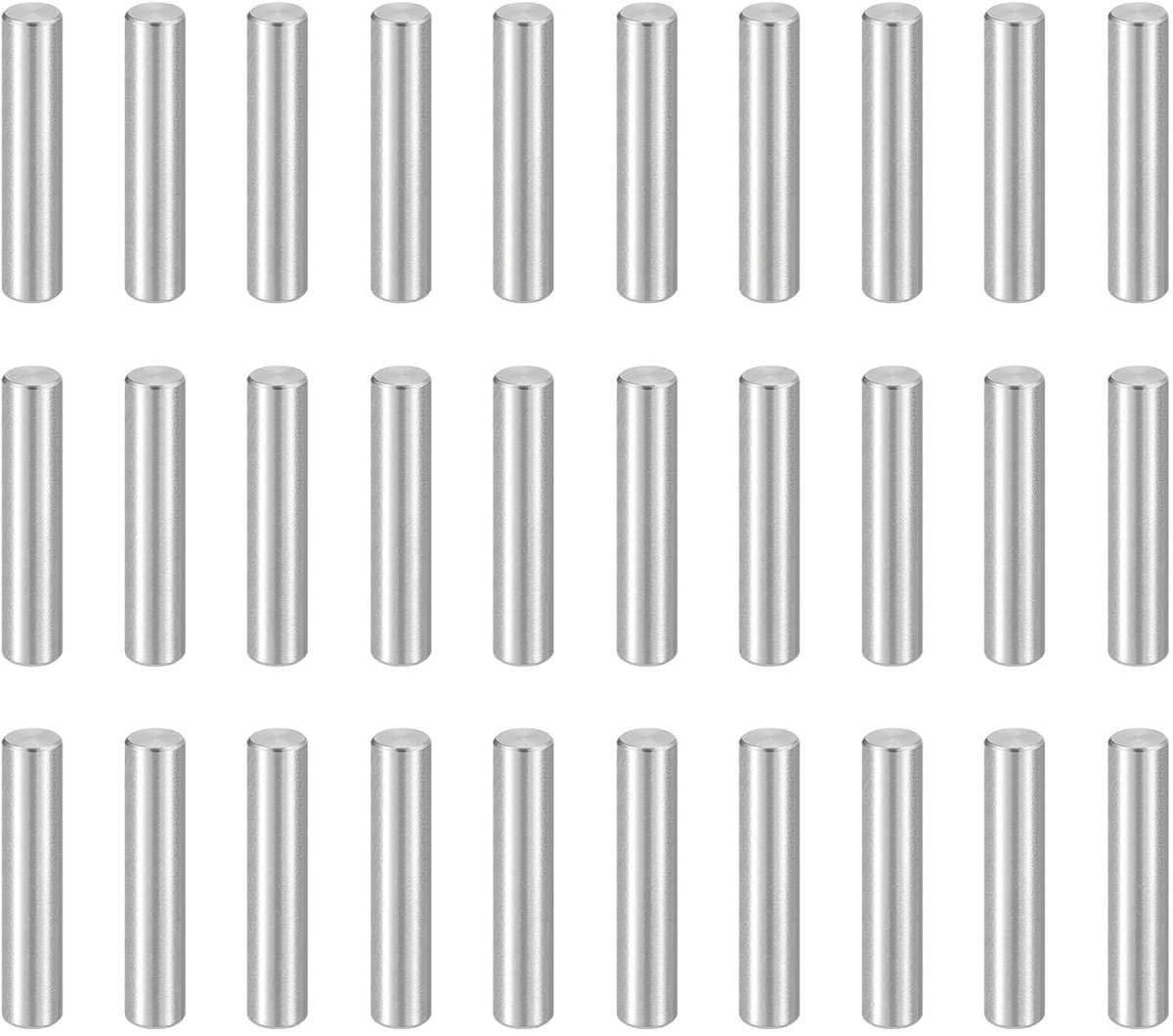 50 stuks pluggen M5 (5 mm) x 32 mm, 304 roestvrij staal, cilindrische planksteunpennen, stiftstang, bevestigingselementen voor metalen apparaten, houten meubels, doe-het-zelf montage, zilver