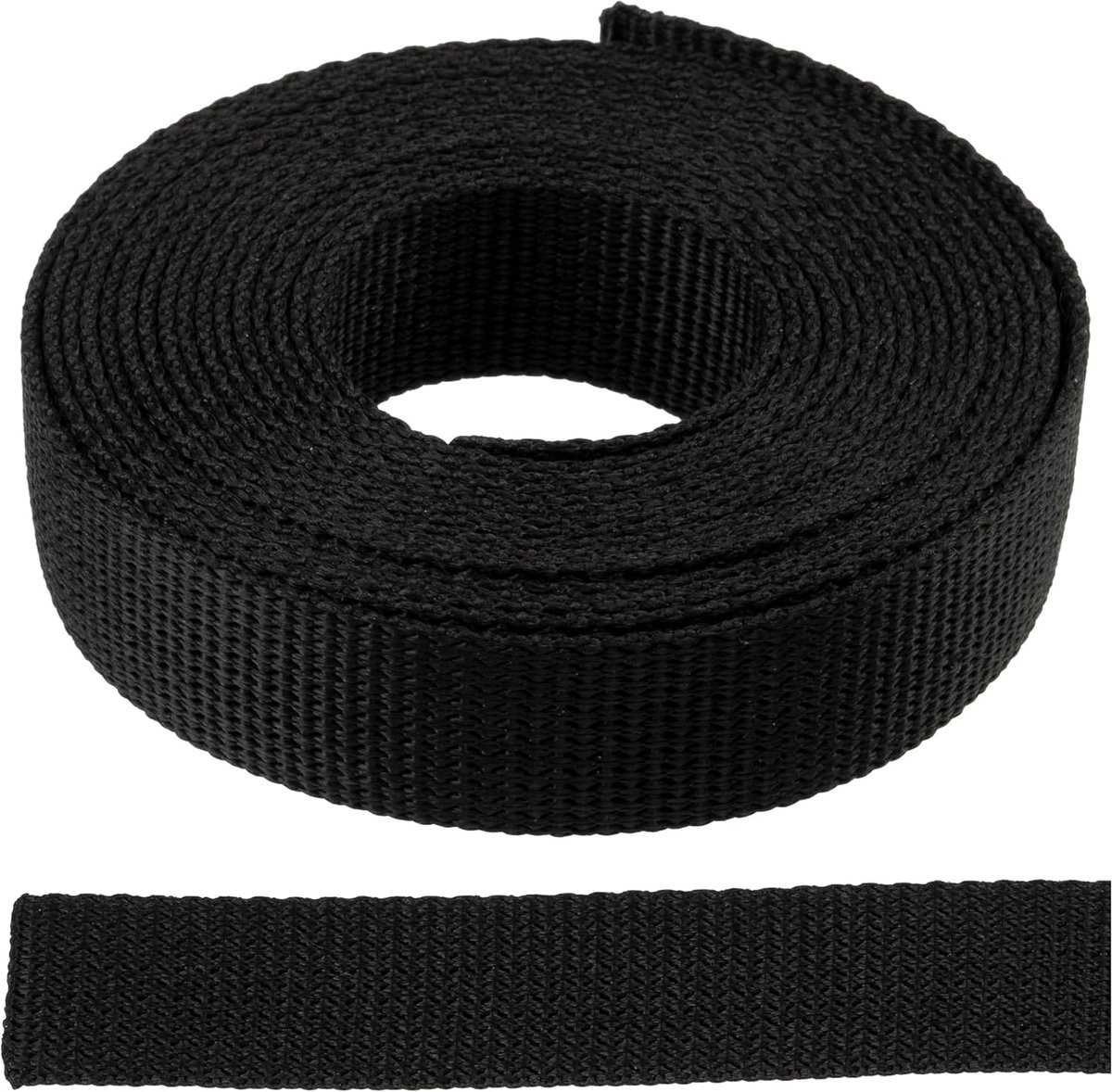 - Polyamide band, kleur zwart, 3 meter | breedte 20 mm | voor naaien, bevestigen, klussen, DIY