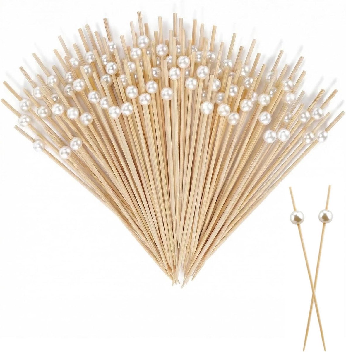 100 cocktailspiesjes, aperitief, aperitief, spiesjes | 12 cm cocktailspiesen, spiesjes, tandenbehandeling van bamboe, spiesjes, voor worst, sandwich, fruit, dessert