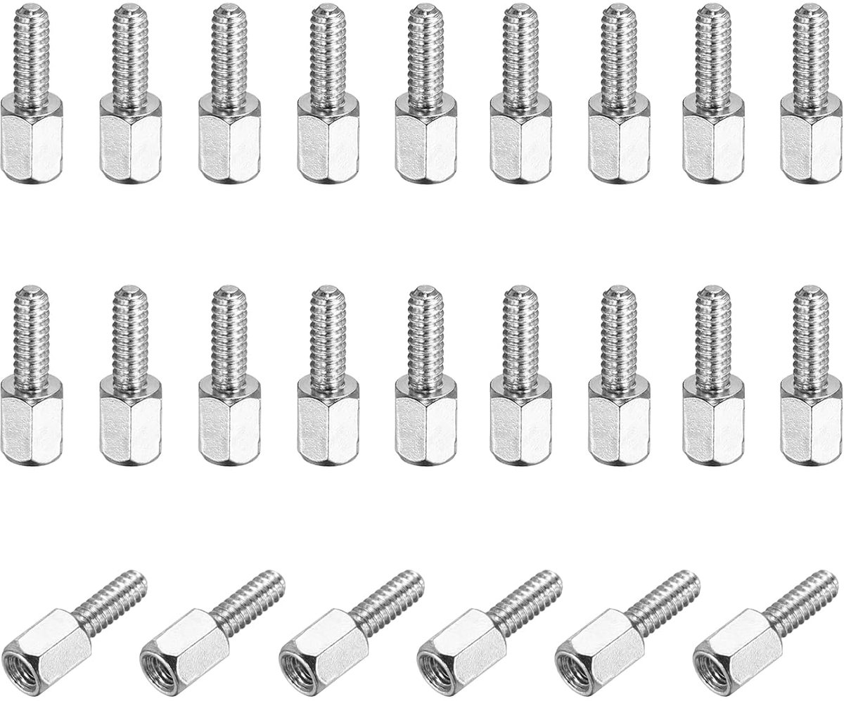 48 stuks 4-40 6 mm + 8 mm mannelijke vrouwelijke zeskantige afstandhouders vernikkeld koper PCB moederbord afstandhouder voor computerbehuizing printplaten FPV drone zilver