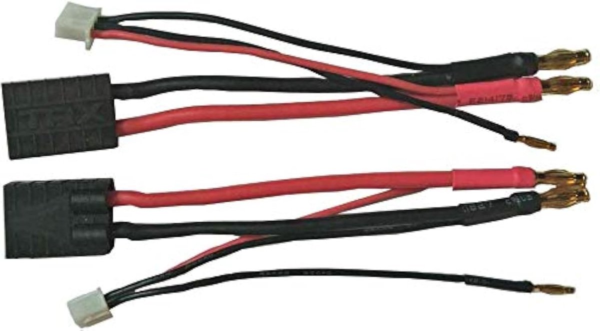 2 stuks Vrouwelijke TRX Traxxas naar 4,0 mm Bullet Banana Connector met 2,0 mm Bullet Banana met 2S Lipo JST-XH Balance Plug voor RC Car Drone Lipo Batterij