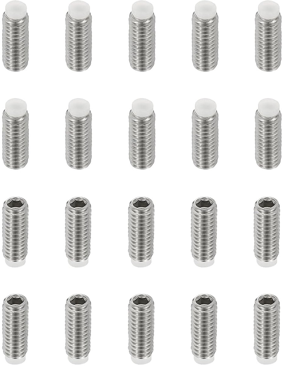 Madenschroef M4 x 10 mm, 20 stuks roestvrij staal 304 metrische zeskantkop, koppunt, zeskantschroeven, beslag met binnenzeskant