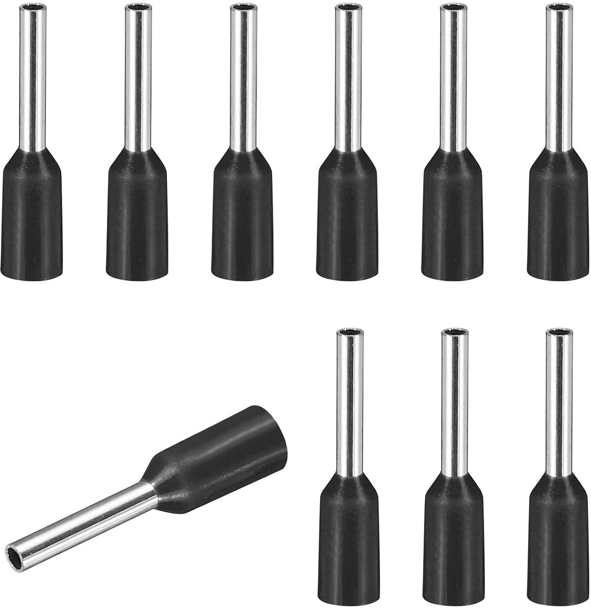 200 stuks kabeleindkappen VE0306-28AWG schroefdoppen van koper, geïsoleerde aansluitingen, voor elektrische projecten, chemische industrie, zwart
