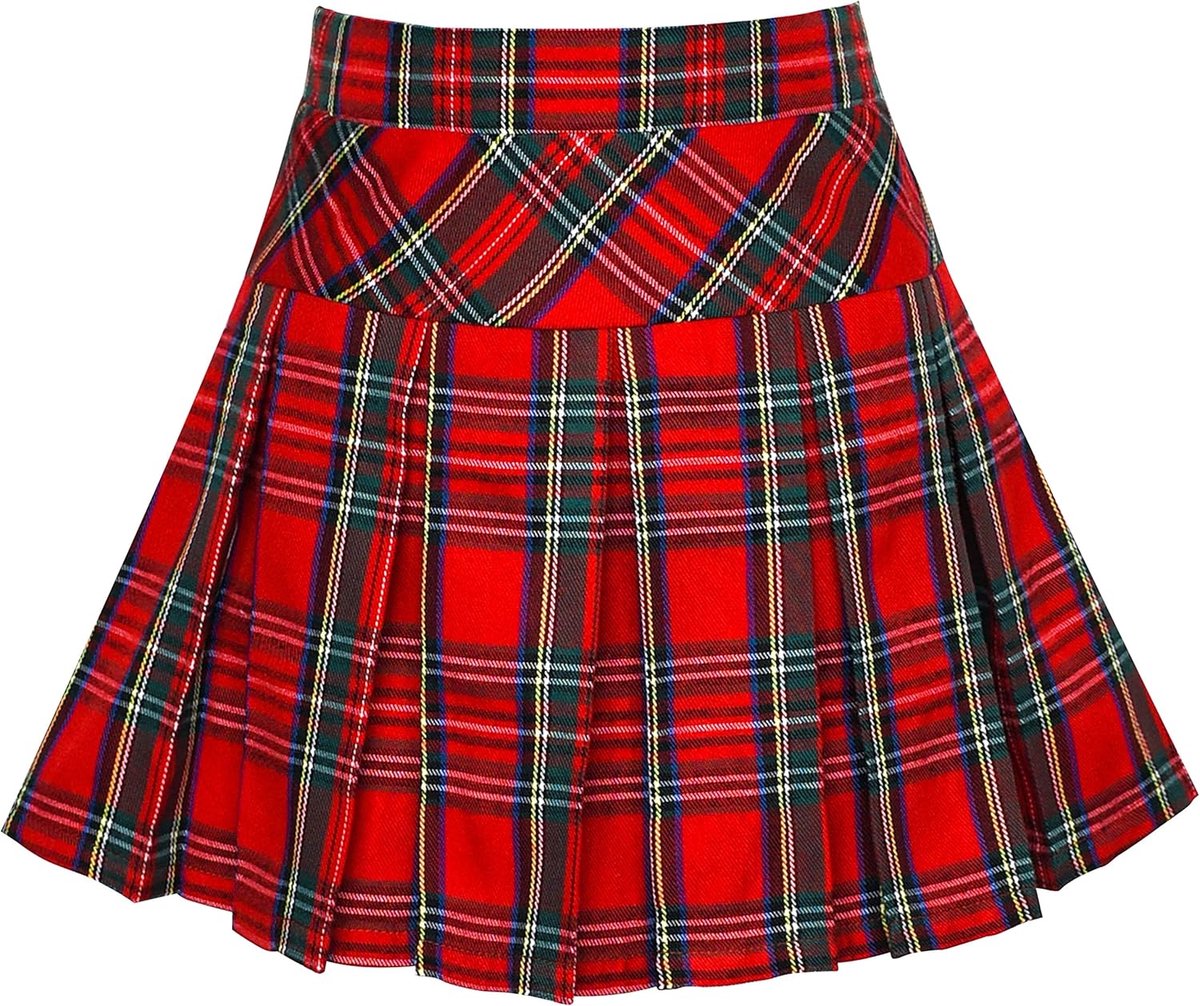 Rok Back School Uniform Rood Tartan Rok 4-14 jaar