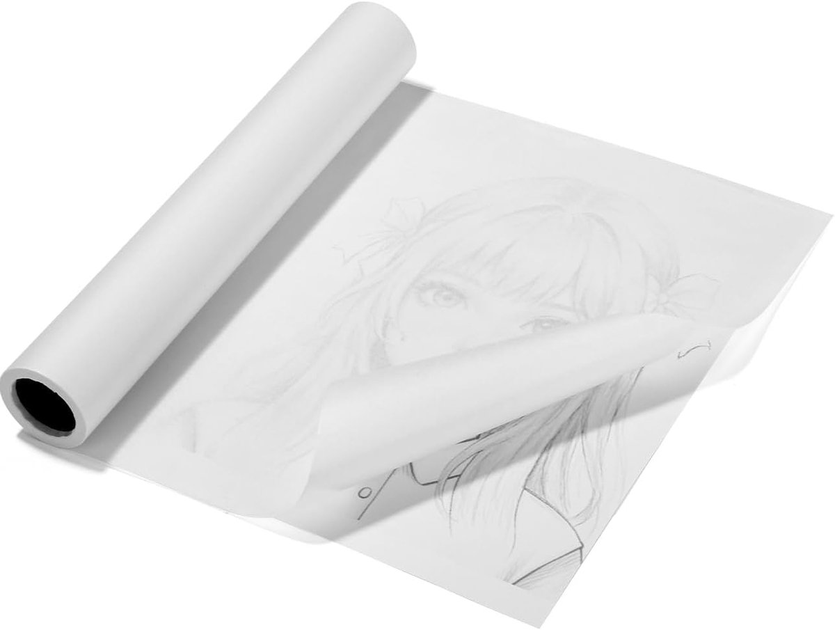 transparant papier van 30 cm × 20 m, 26 g/m²; schetsrol, patroonpapier | zijdepapier, overtrekpapier, architectenpapier,transparant papier voor tekenen, schetsen en cadeauverpakkingen