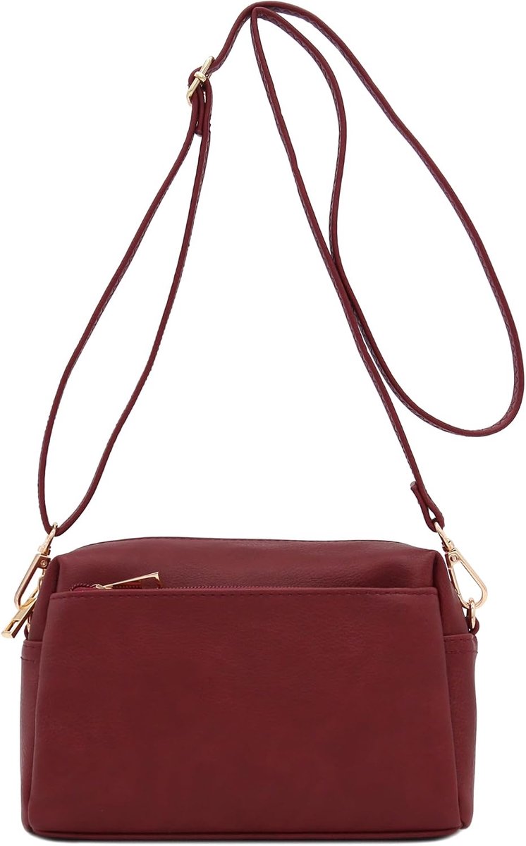 Kleine crossbodytas met drievoudige rits