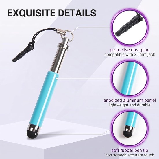 10 stuks universele touchpen voor tablets en smartphones, capacitieve stylus met hoge gevoeligheid voor Android-tablets en alle touchscreen-apparaten, 10 kleuren — afbeelding 3
