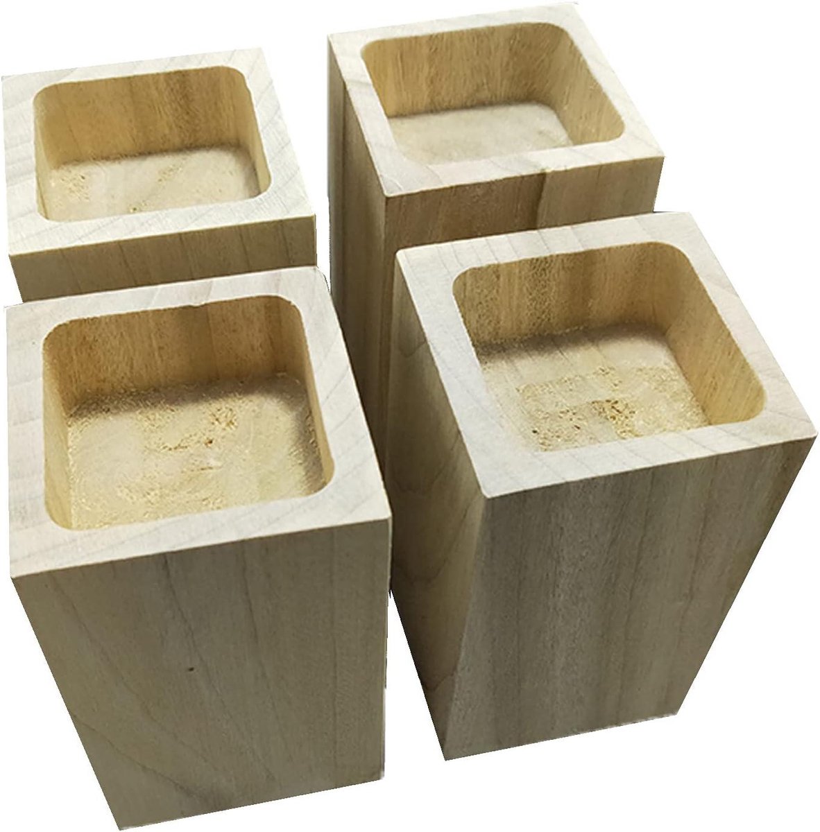 Houten Meubelverhogers - Bed Lifters - Meer Opbergruimte Creëren - Sterk Draagvermogen - 15 cm Hoogte - Houtkleur