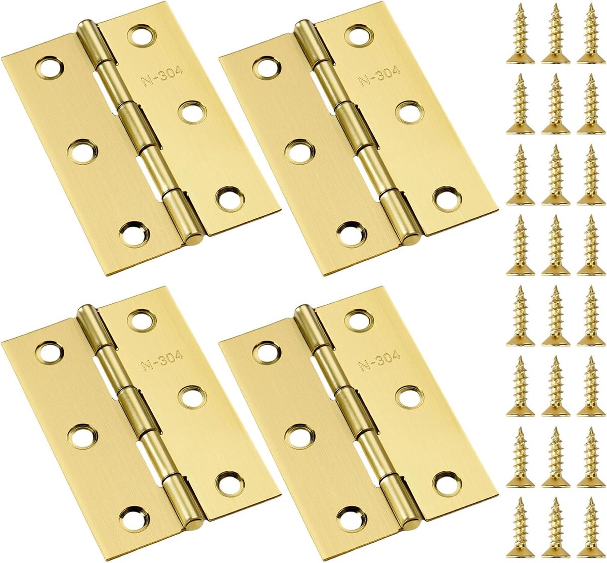 Scharnieren inklapbaar, 75×50×1mm opvouwbaar goud scharnier roestvrij staal, 270° scharnieren zwaar belastbaar met 48 stuks schroeven, deurscharnieren voor deuren, ramen en kasten