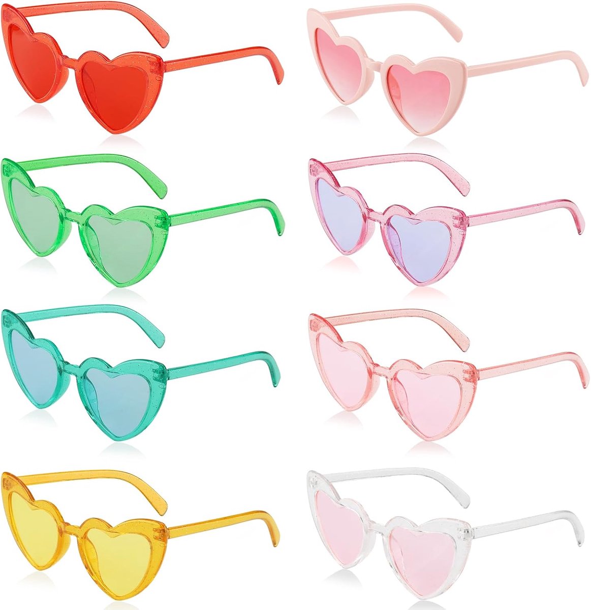 Zonnebril, 12 paar, partybril, hippie-zonnebril, transparant, kleur vrijgezellenfeest, accessoire voor zomer, strand, zwembad, bruiloft, feest