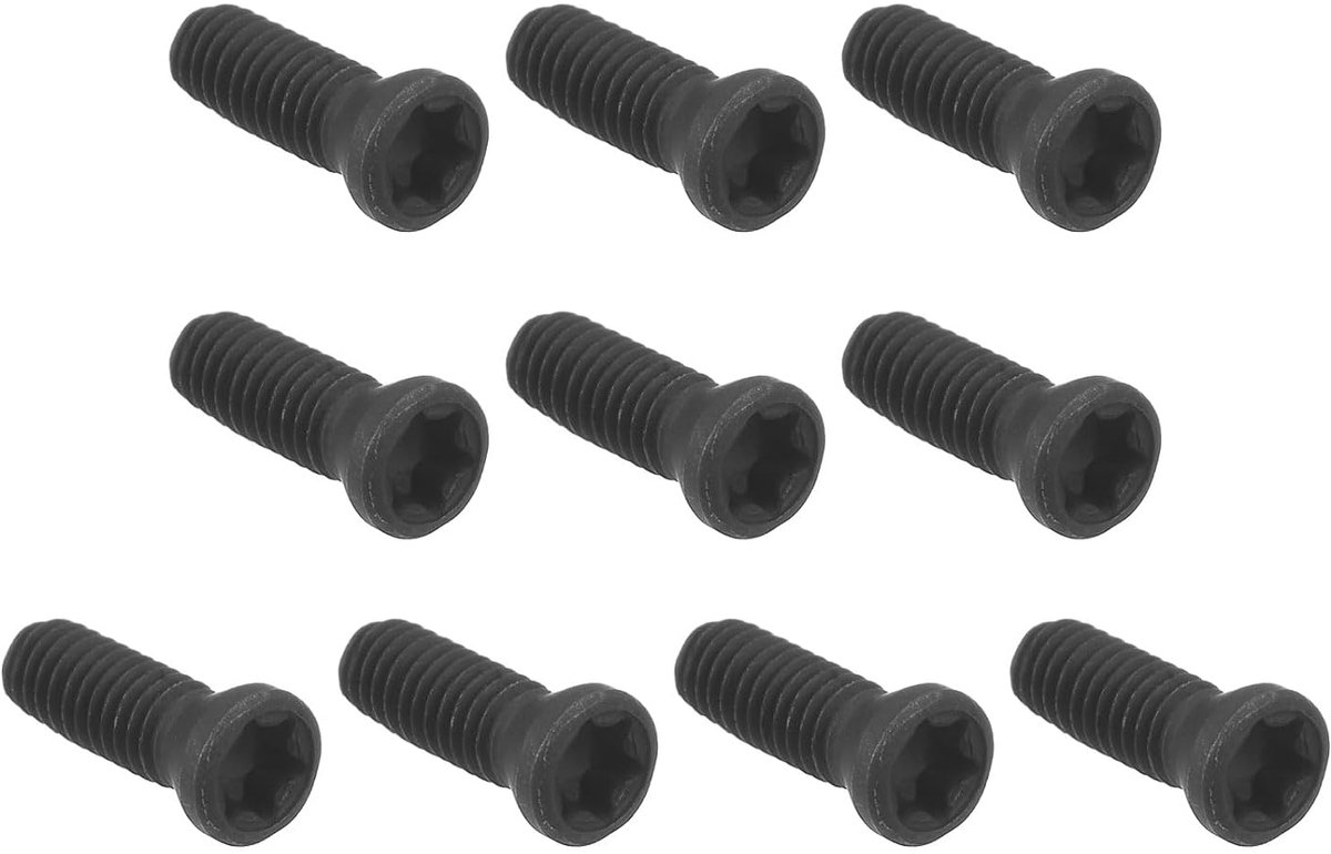 Torx-schroeven M3 x 12 mm voor vervangende inzetstukken van hardmetaal draaibank CNC zwart 10 stuks