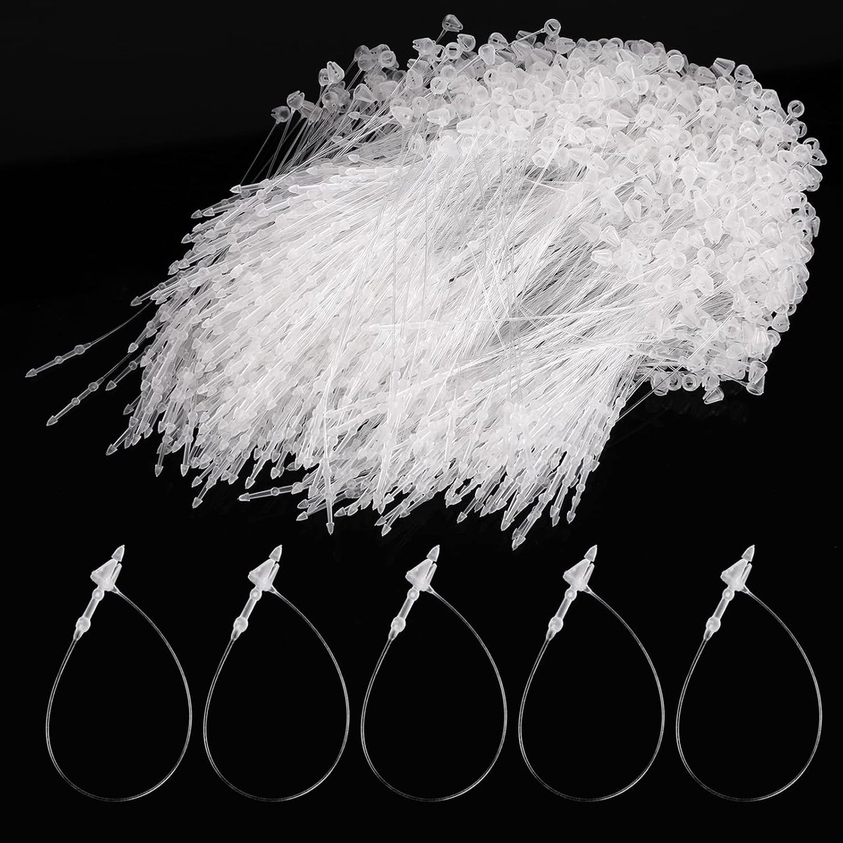bevestigingsmiddelen, 1000 stuks 3,5 inch lange doorzichtige snap-lock pinnen beveiliging sieraden tags pinnen transparant hang kleding prijskaartje lus voor winkel kleding ambachten