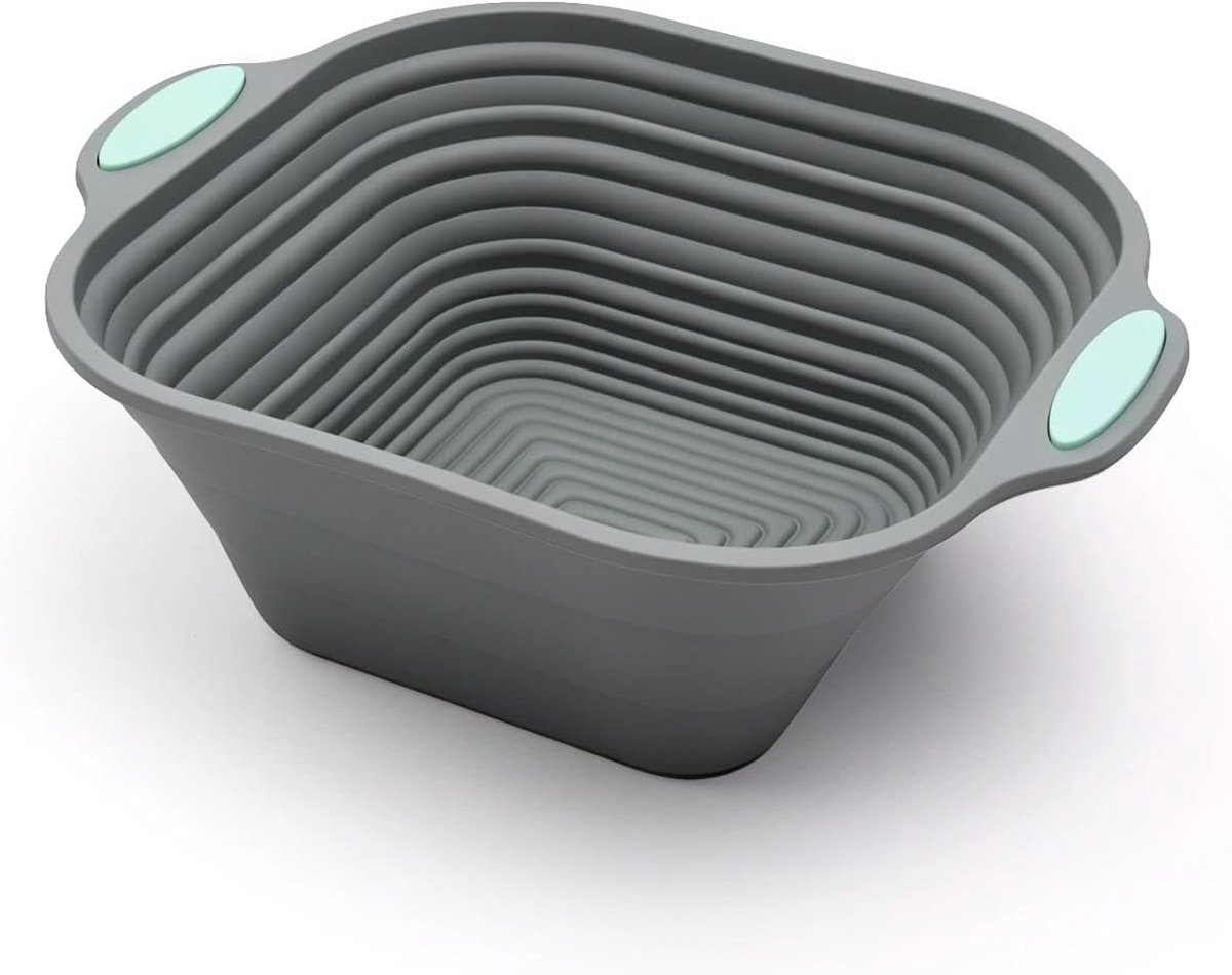 Vierkante cakevorm, 26,5 cm (10 inch) opvouwbare siliconen bakvorm, broodvorm, geschikt voor het bakken en laten rijzen van zelfgebakken brood